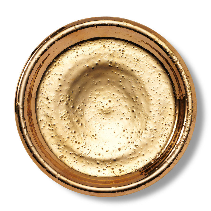 Elegant Gold Ceramic 11.6" Handmade Hurricane Candle Holder