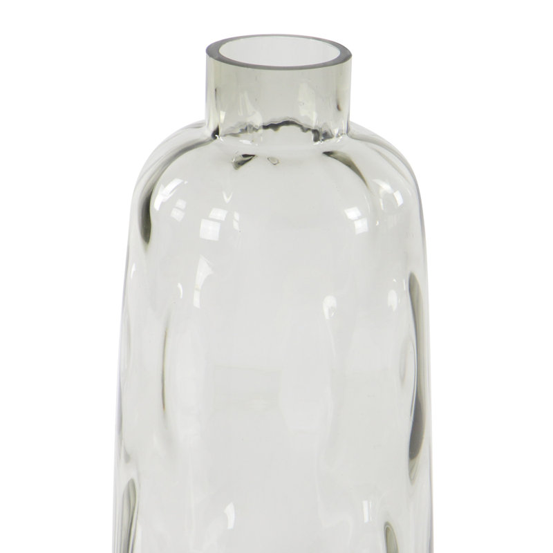 Coastal Whisper 15" Tinted Gray Glass Bouquet Vase