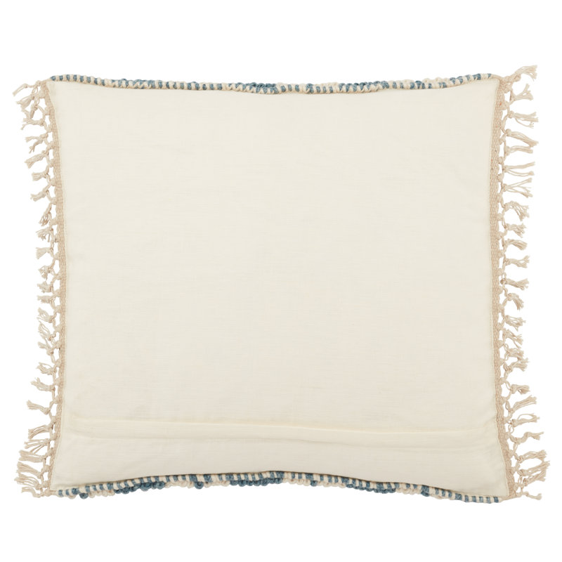 Blue and Ivory Chevron Embroidered Square Pillowcase