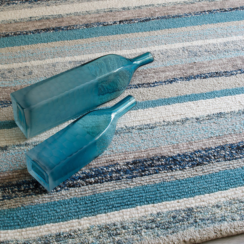 Fairfield 8' x 10' Blue Striped Wool Area Rug