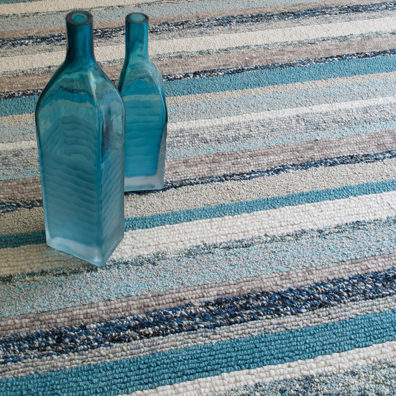 Fairfield 8' x 10' Blue Striped Wool Area Rug