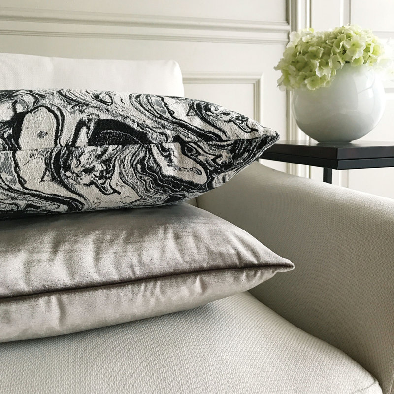 Luxurious Square Cotton Throw Pillow with Feather Fill