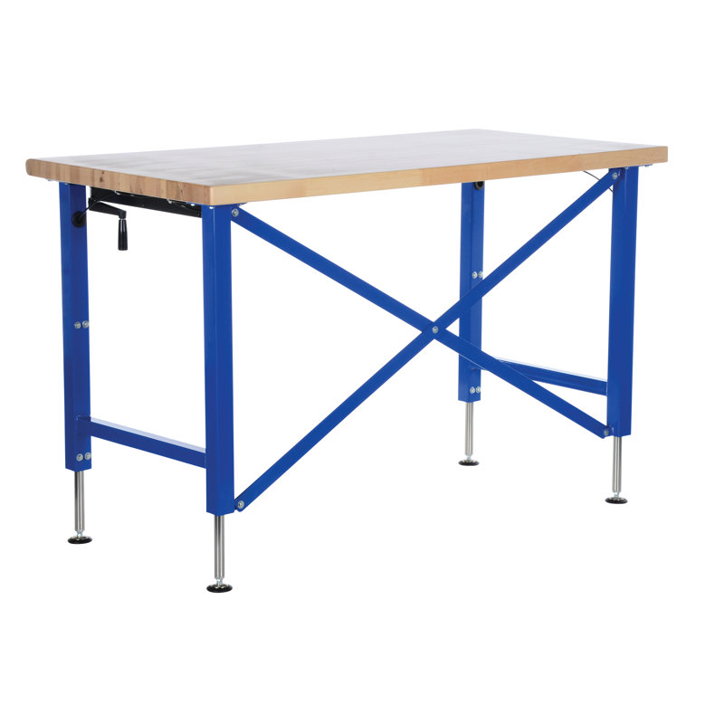 Vestil 60'' Adjustable Wood Top Ergonomic Workbench