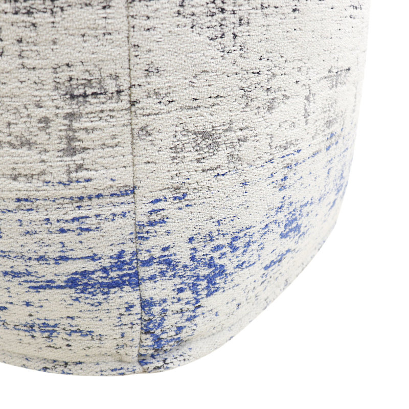 Grandcanyon Ivory and Blue Cotton Square Pouf