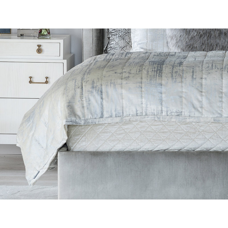 Ivory Quilted Twin Blanket with Feather Down Fill