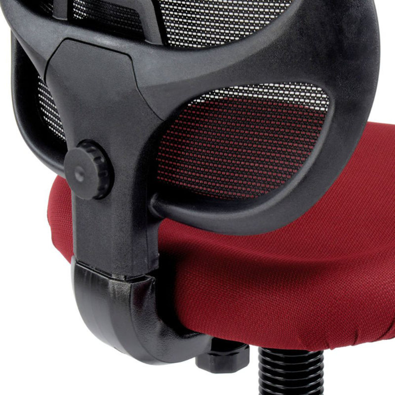 Red Adjustable Height Mesh Drafting Stool with Fabric Seat