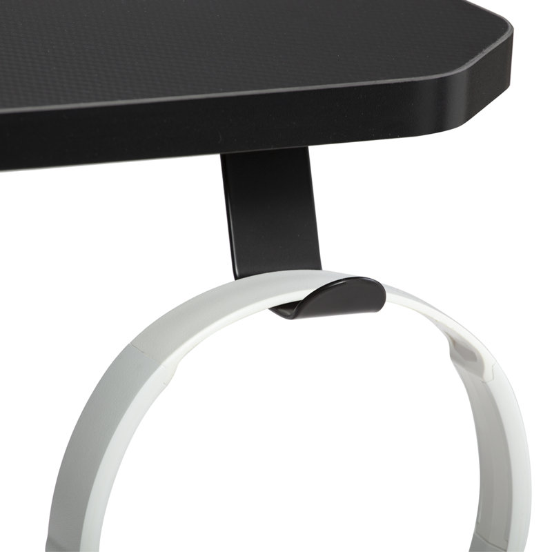 47.2'' T-Shaped Red Metal Gaming Desk with LED Lighting