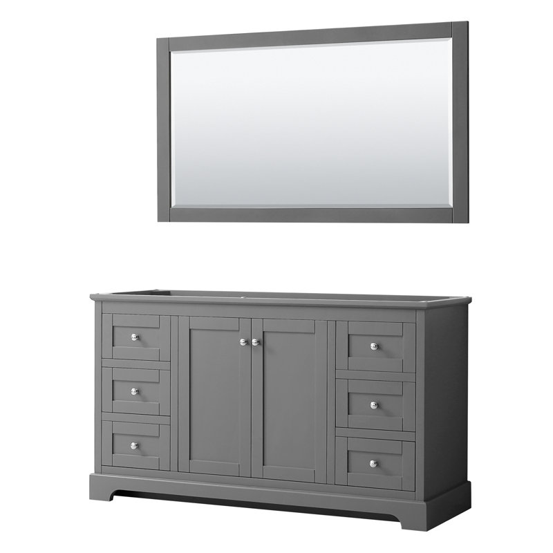 Avery 60'' Dark Blue Single Bathroom Vanity with White Carrara Marble Top