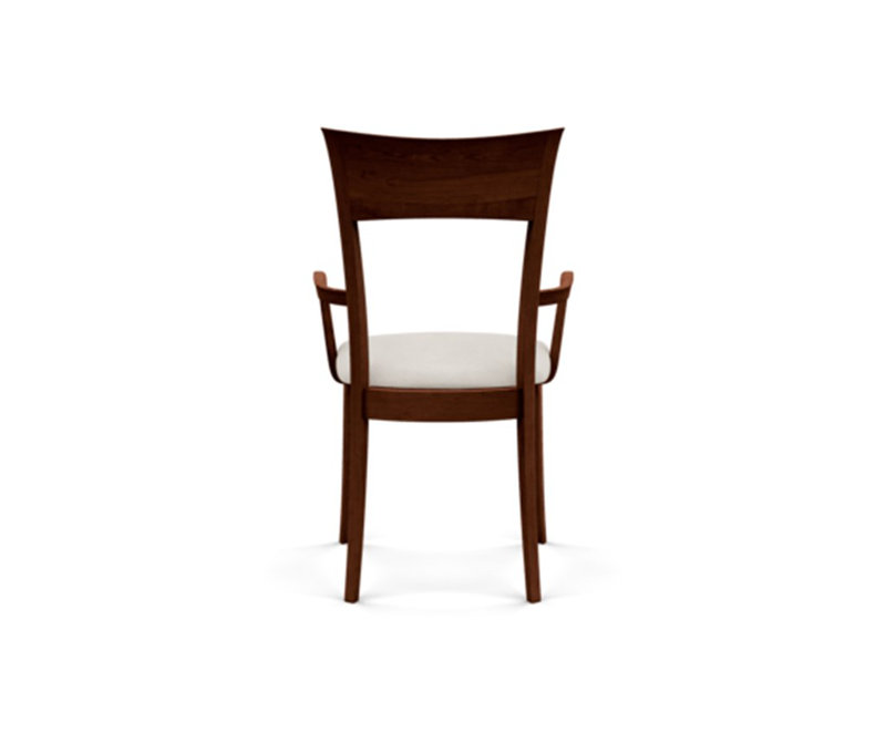 Ingrid Cognac Cherry Wood Upholstered Linen Armchair