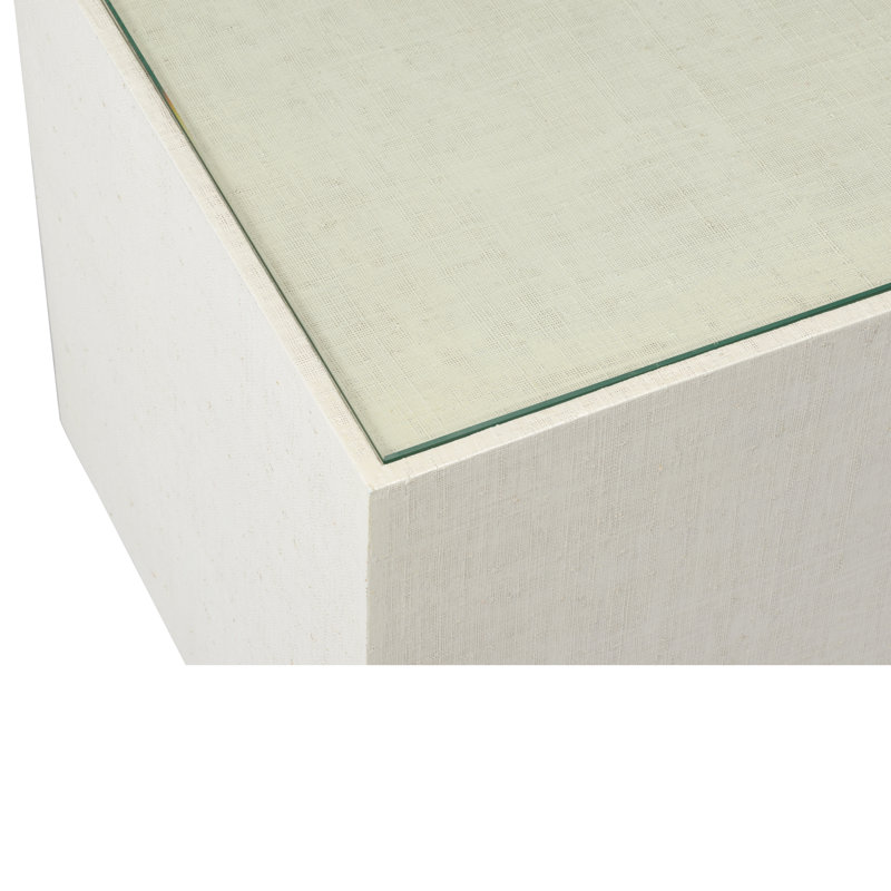 Chelsea Captiva Glass-Top White Wood End Table