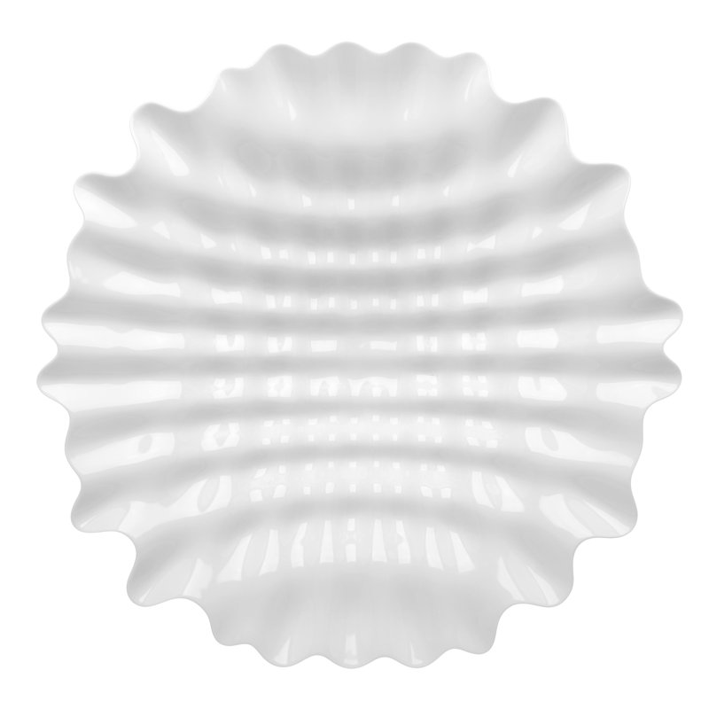 White Porcelain Coral-Inspired Centerpiece Bowl
