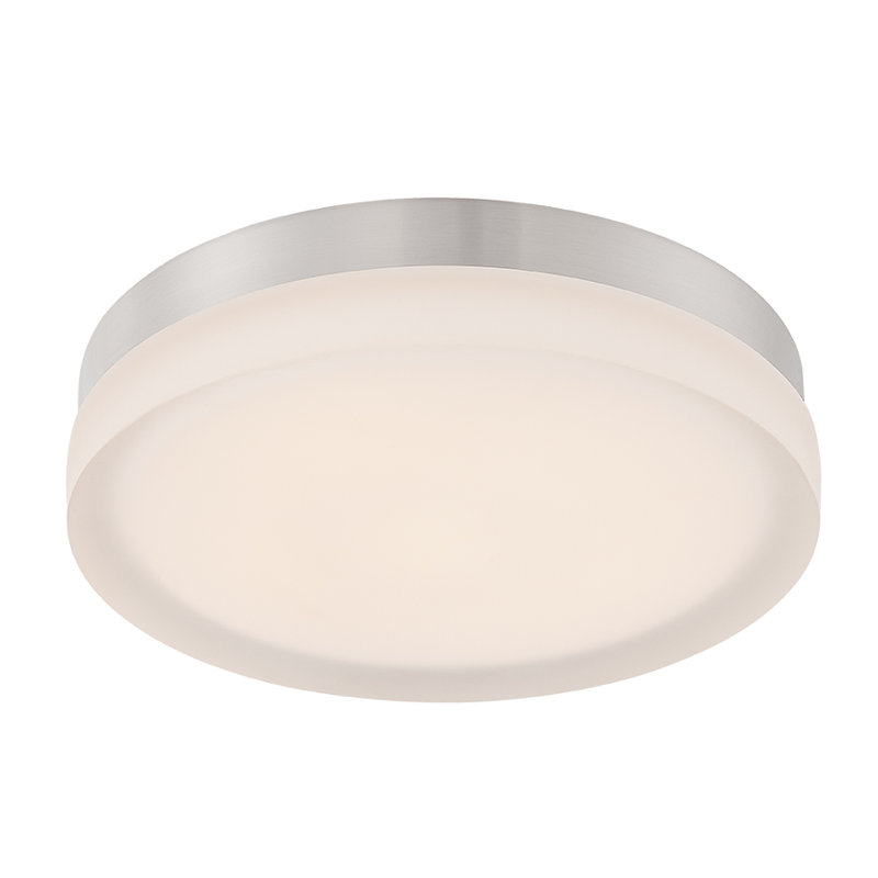 Circa 11" Titanium LED Flush Mount with Etched Opal Glass