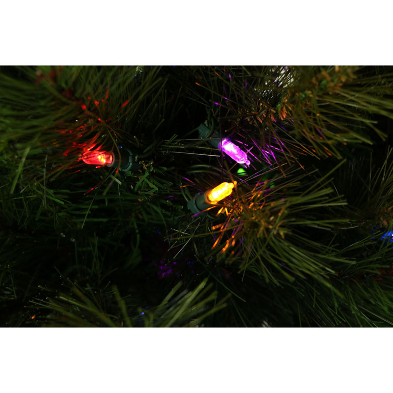 6.5-Ft Green Pine Christmas Tree with Multicolor LED Lights
