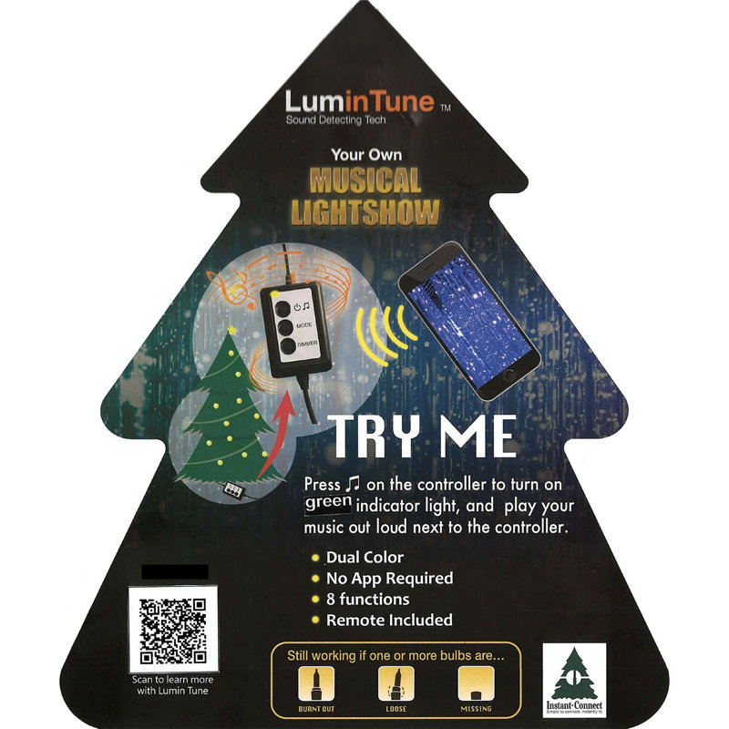 6.5-Ft Green Pine Christmas Tree with Multicolor LED Lights