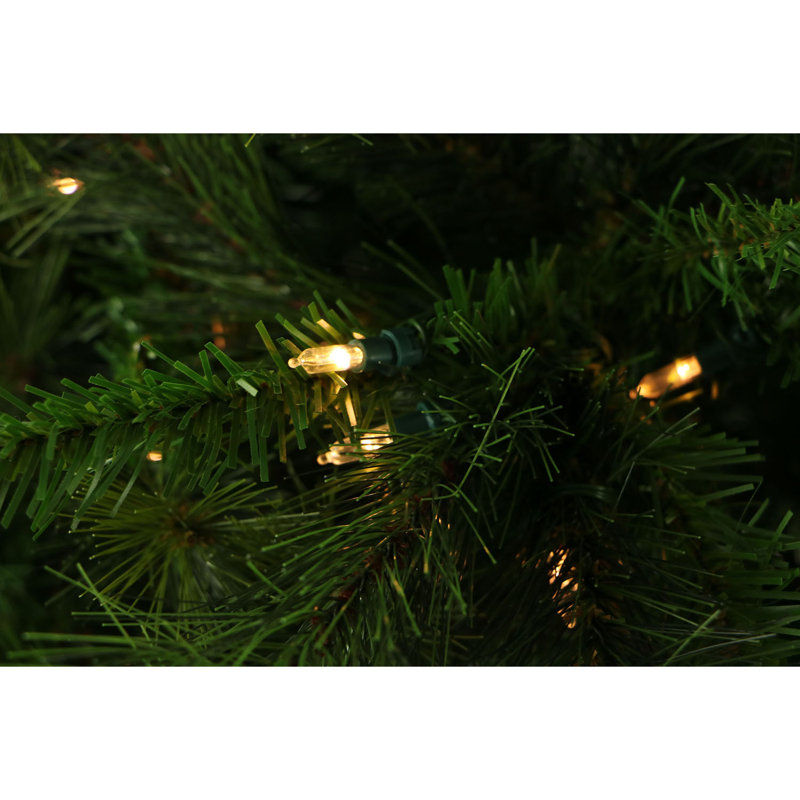 7.5-Foot Pre-Lit Green Pine Artificial Christmas Tree with White Lights