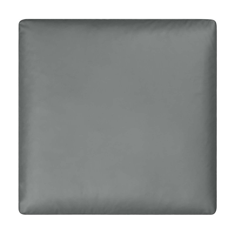Luxurious Gray Vegan Leather Plush Ottoman, 39"L x 19"H