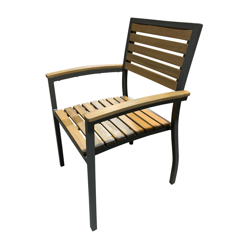 Boca Grande Teak and Aluminum Outdoor Dining Chair with Cushion