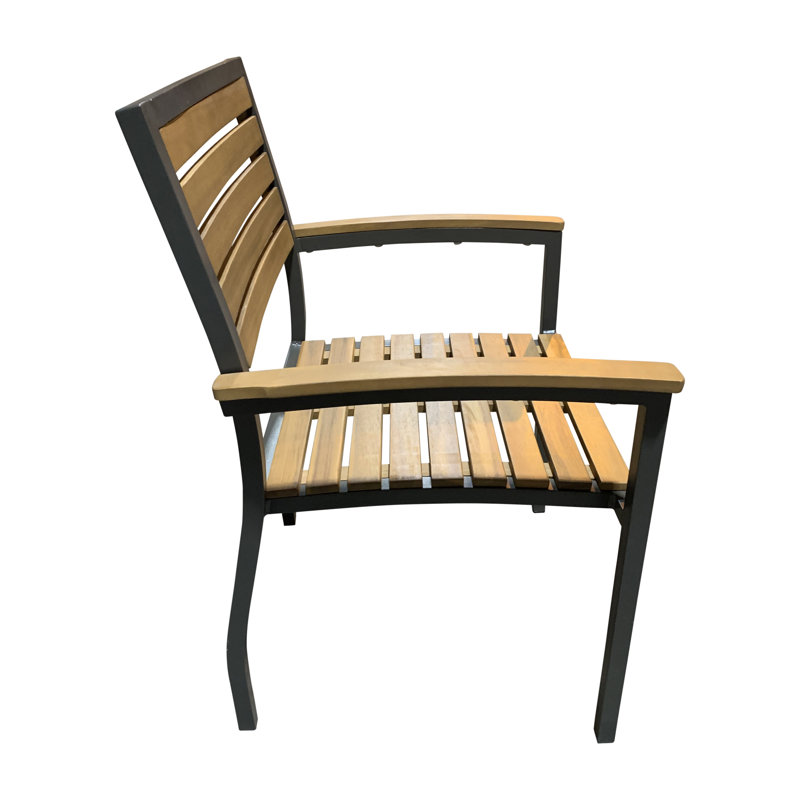 Boca Grande Teak and Aluminum Outdoor Dining Chair with Cushion