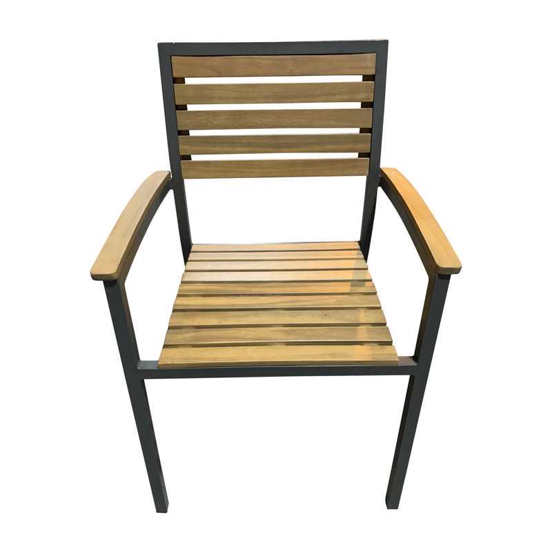 Boca Grande Teak and Aluminum Outdoor Dining Chair with Cushion