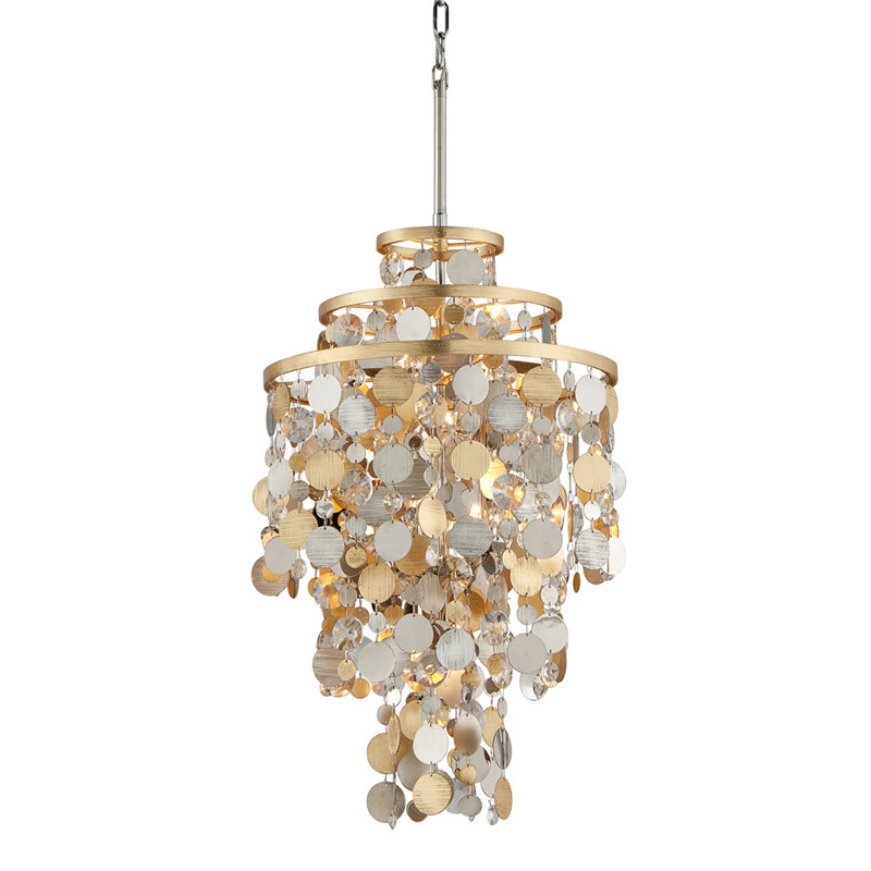 Ambrosia Gold Leaf Crystal 5-Light Incandescent Chandelier