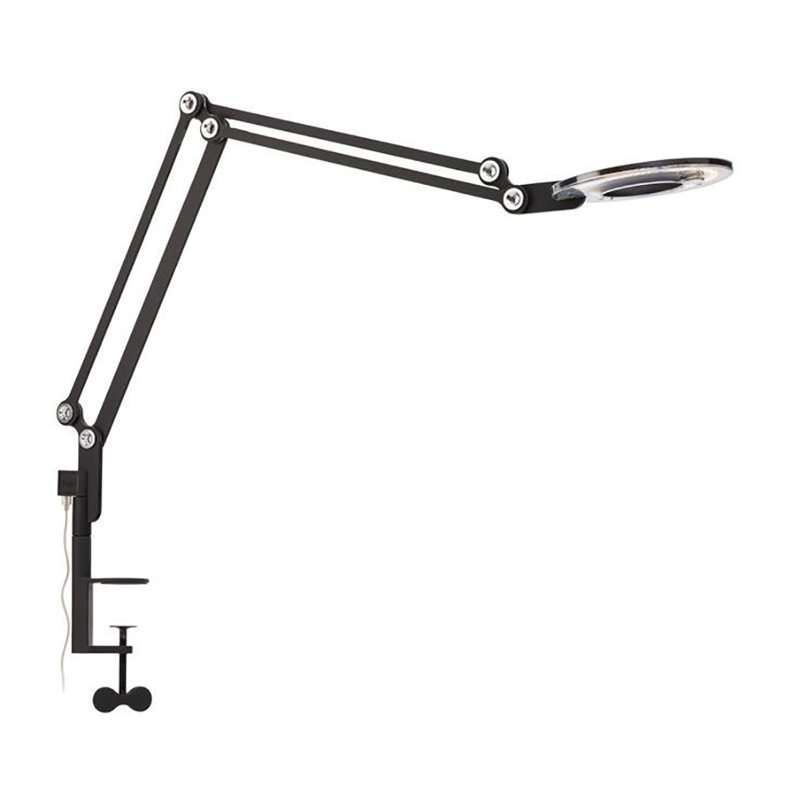 Edison Adjustable Black Aluminum Clip-on Desk Lamp, 19'' Extension