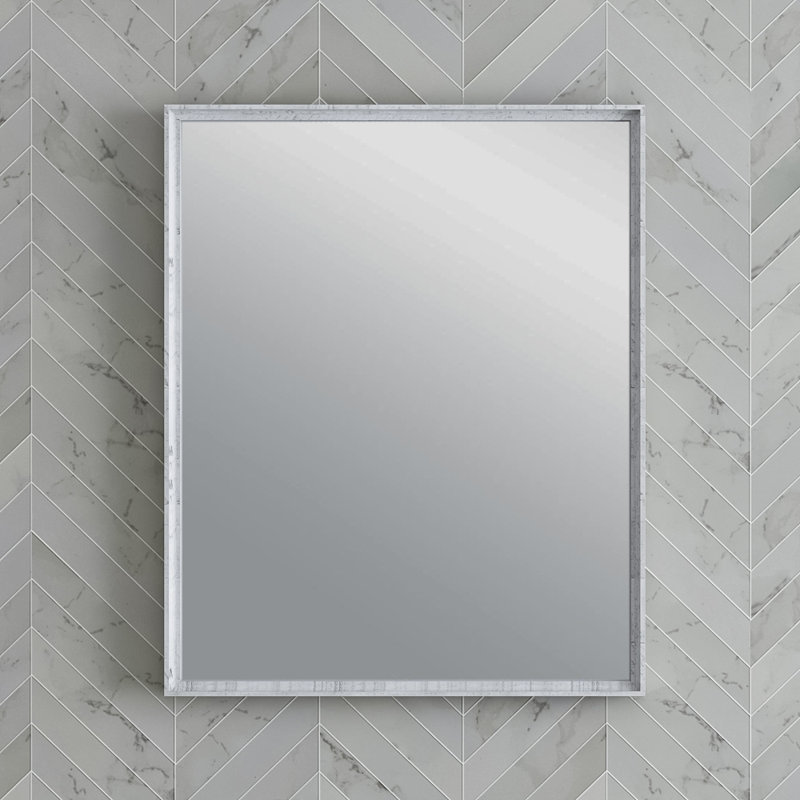 Rustic White 26" Rectangular Wood Bathroom Vanity