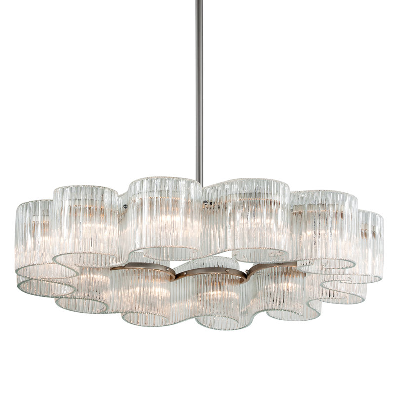 Circo Contemporary 45.5" Satin Silver Geometric Chandelier
