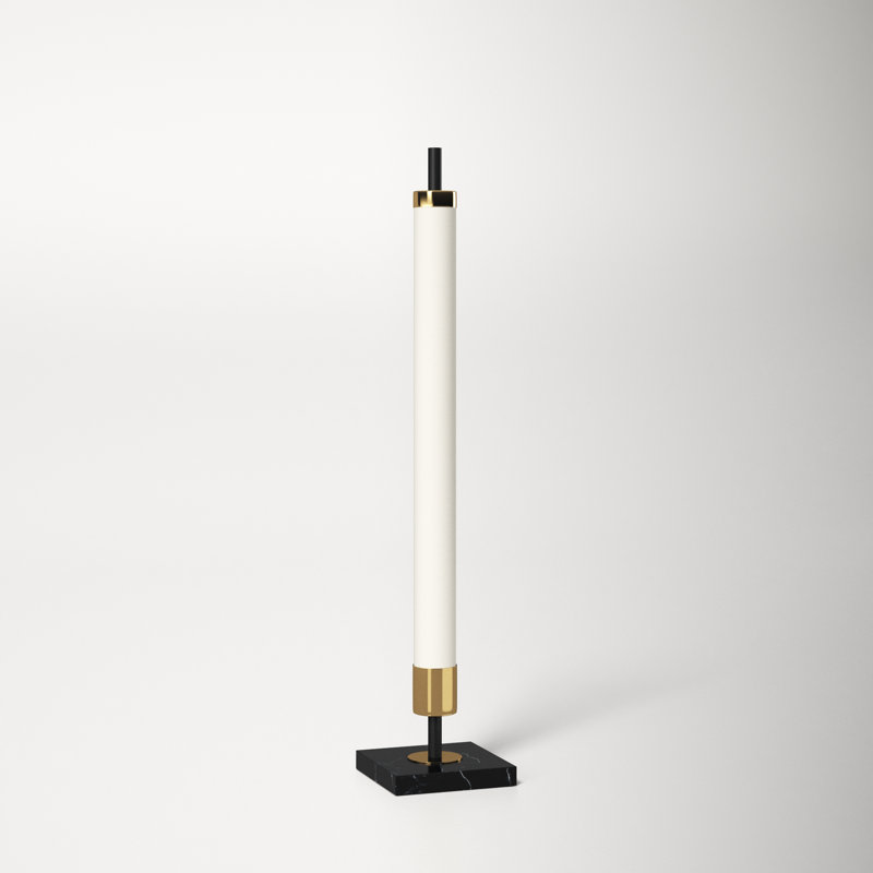 Piper 30" Matte Black and Antique Brass LED Desk Lamp