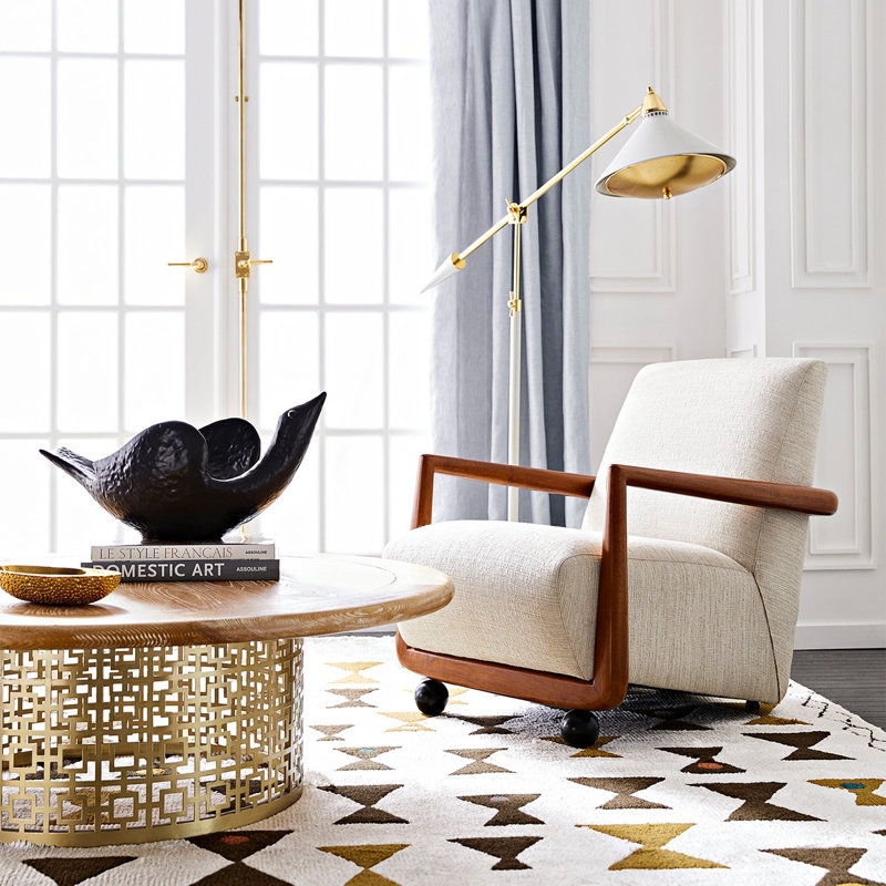 Adjustable White Brass Edison Task Floor Lamp