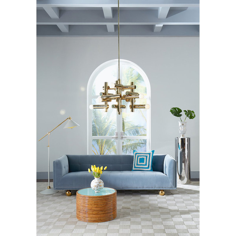 Adjustable White Brass Edison Task Floor Lamp