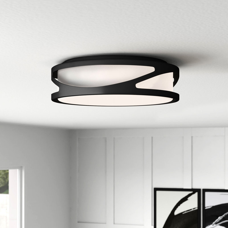Modern Black and White LED Flush Mount Light