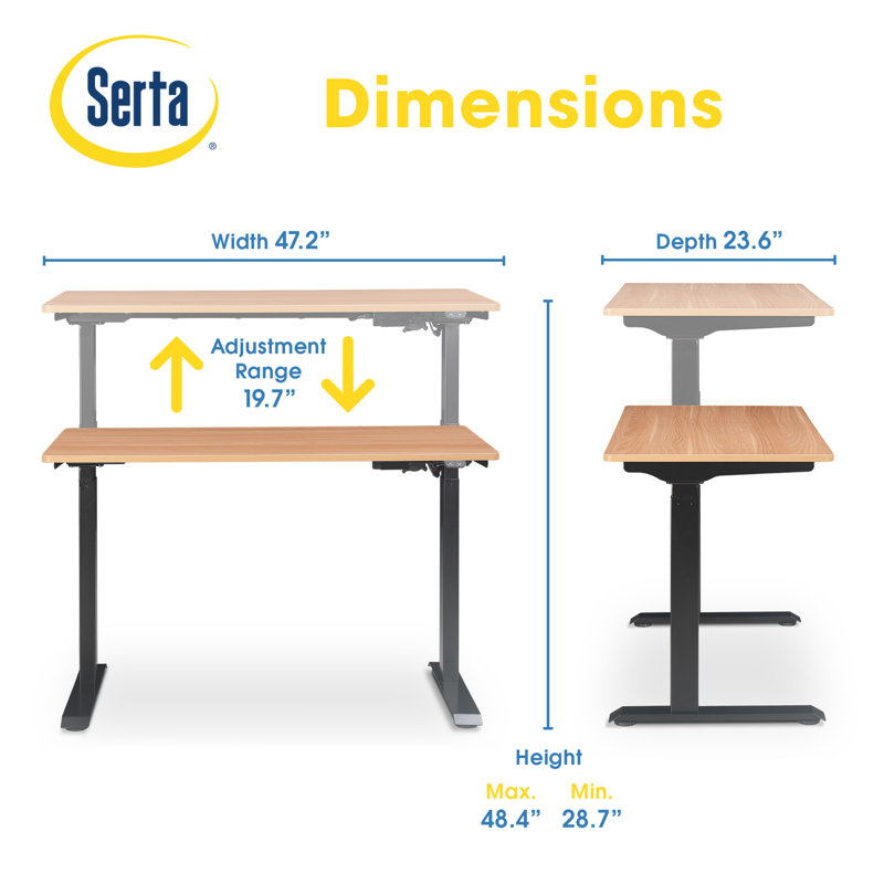 Sleek Adjustable Light Brown Wooden Ergonomic Standing Desk