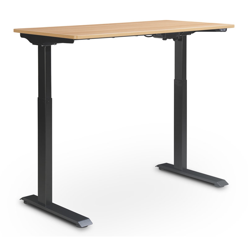 Sleek Adjustable Light Brown Wooden Ergonomic Standing Desk