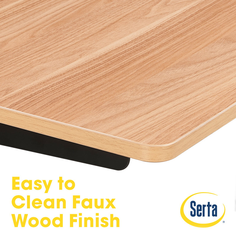 Sleek Adjustable Light Brown Wooden Ergonomic Standing Desk