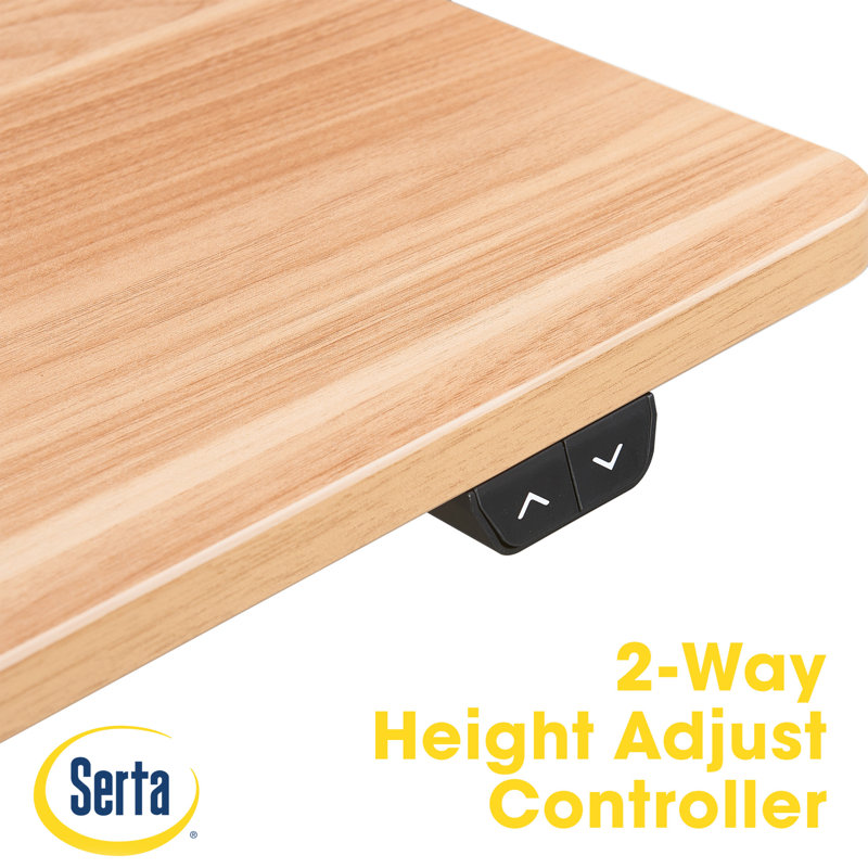 Sleek Adjustable Light Brown Wooden Ergonomic Standing Desk
