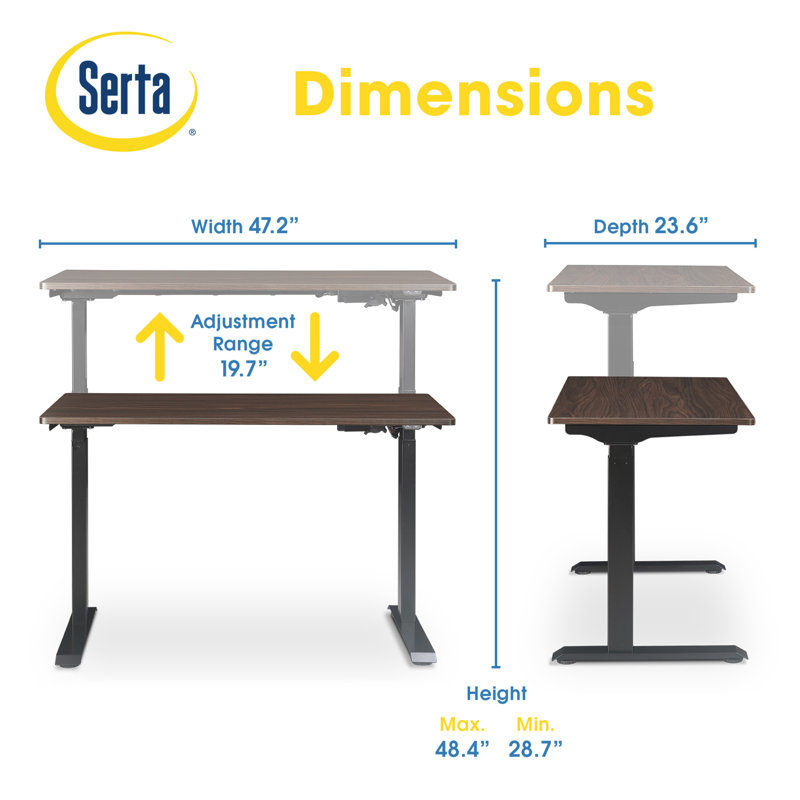 ErgoFlex Dark Brown Electric Adjustable Standing Desk