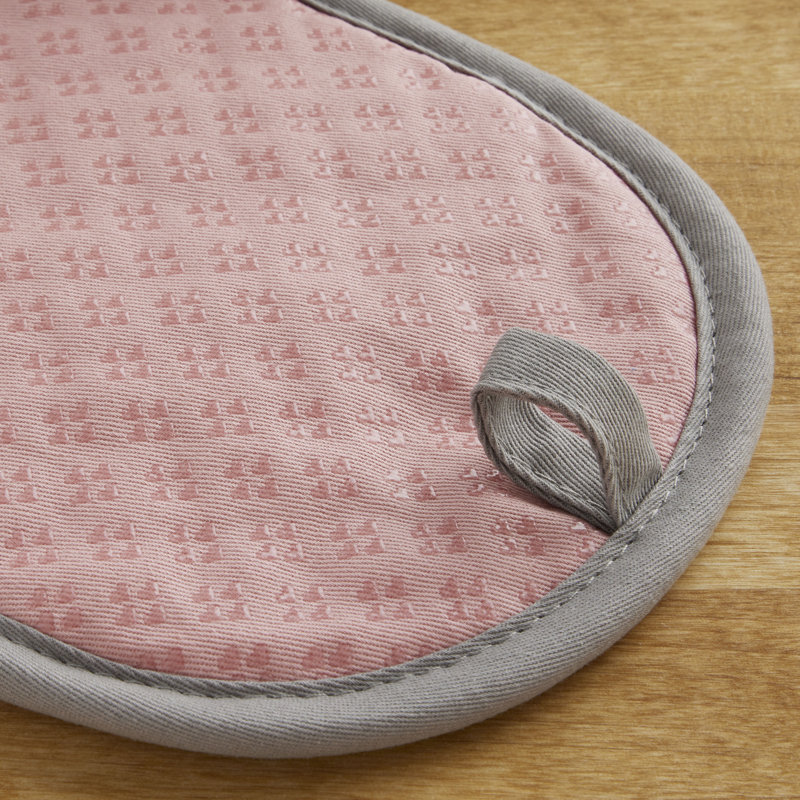 Dried Rose Silicone and Cotton Oval Pot Holder Set