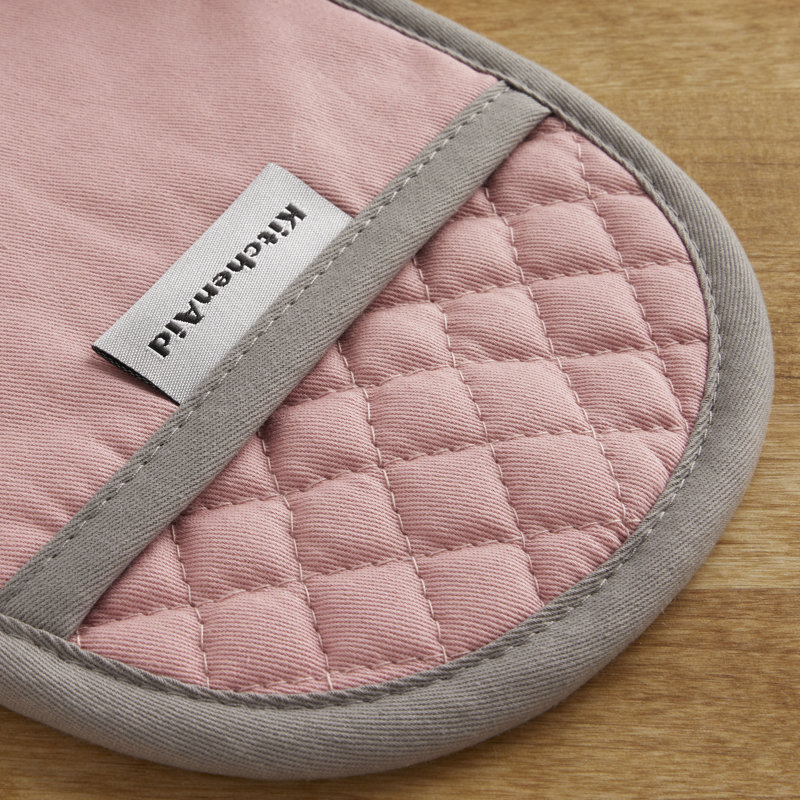 Dried Rose Silicone and Cotton Oval Pot Holder Set