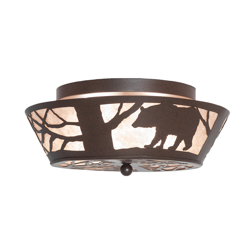 Brown Glass 16" Flushmount Ceiling Light