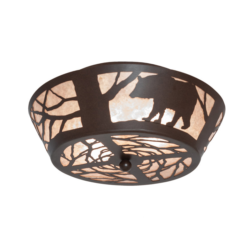 Brown Glass 16" Flushmount Ceiling Light