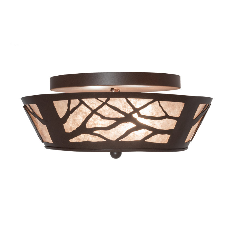 Brown Glass 16" Flushmount Ceiling Light