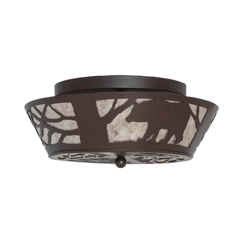 Brown Glass 16" Flushmount Ceiling Light