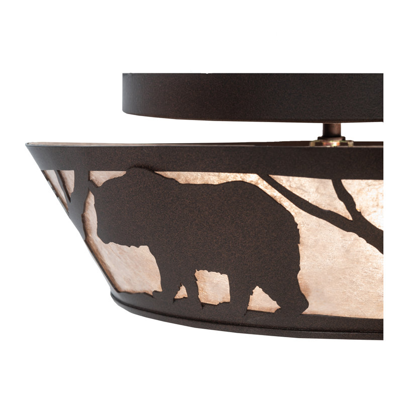 Brown Glass 16" Flushmount Ceiling Light