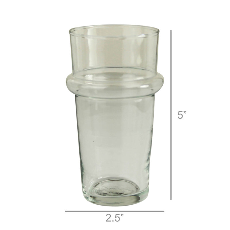 9oz Clear Handmade Stackable Drinking Glass