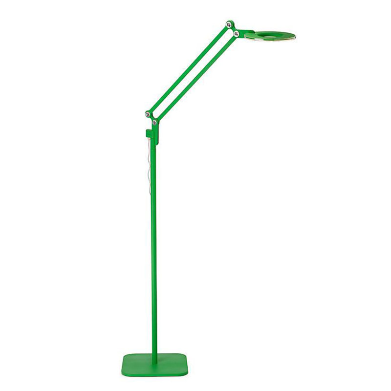 Edison Adjustable White Aluminum LED Task Floor Lamp