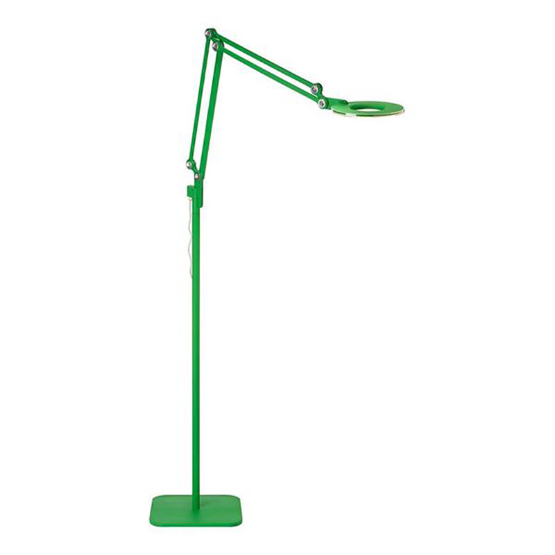 Edison Adjustable White Aluminum LED Task Floor Lamp