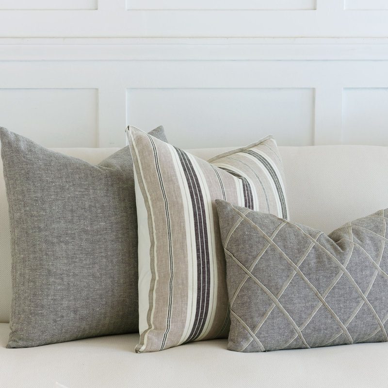 Light Blue Cotton Blend Square Throw Pillow