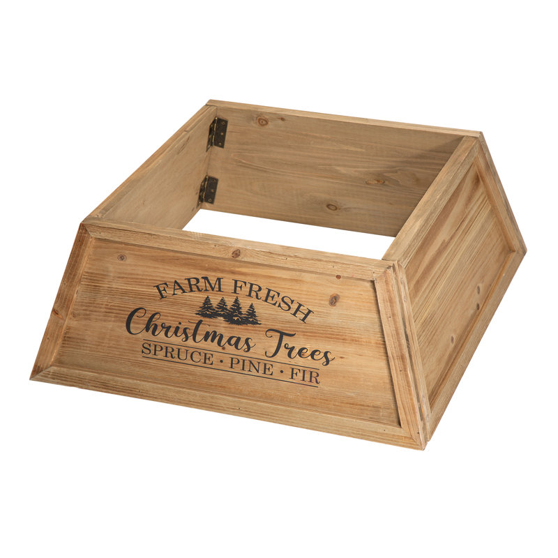 Natural Wooden Trapezoid Christmas Tree Collar