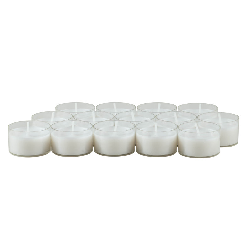 White Palm Wax Long Burning Tealight Candles, 48 Pack