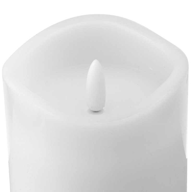 White Flameless LED Pillar Candle Set with Remote